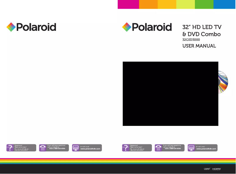 Page 1 de la notice Manuel utilisateur Polaroid 32GSD3000