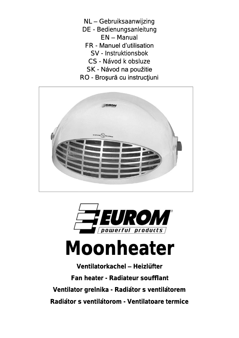Page 1 de la notice Manuel utilisateur Eurom Moonheater