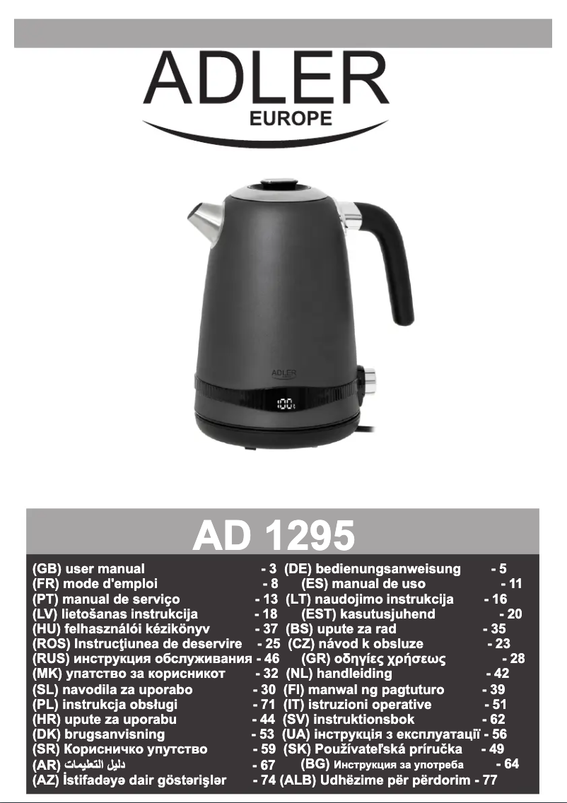Página 1 del manual Manual de usuario Adler AD 1295