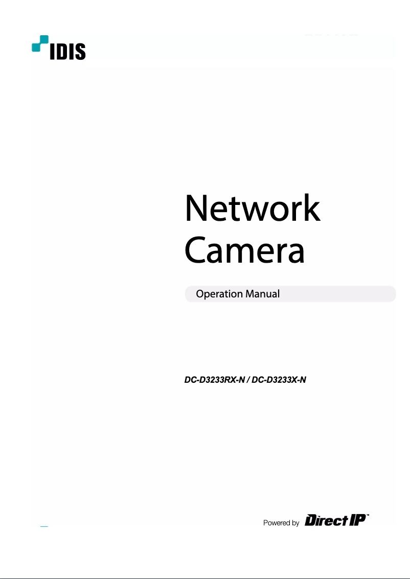 Page 1 de la notice Manuel utilisateur IDIS DC-D3233RX-N