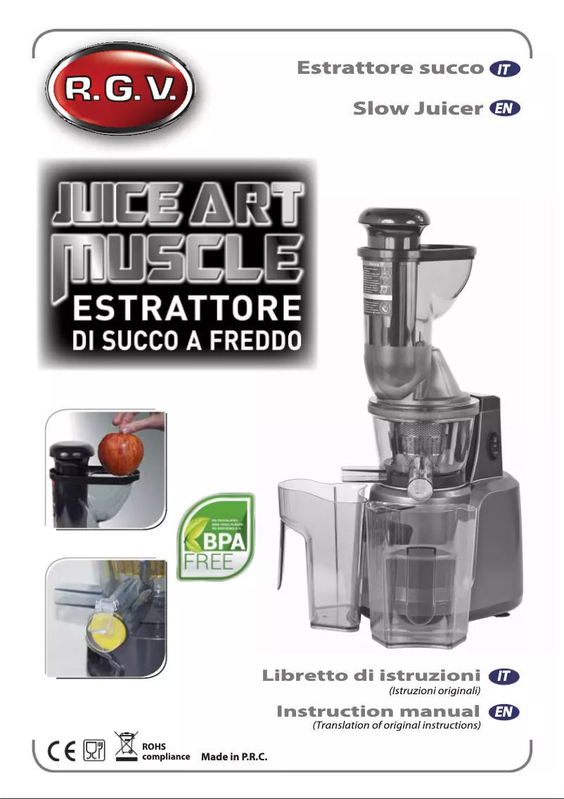 Page 1 de la notice Manuel utilisateur RGV Juice Art Muscle