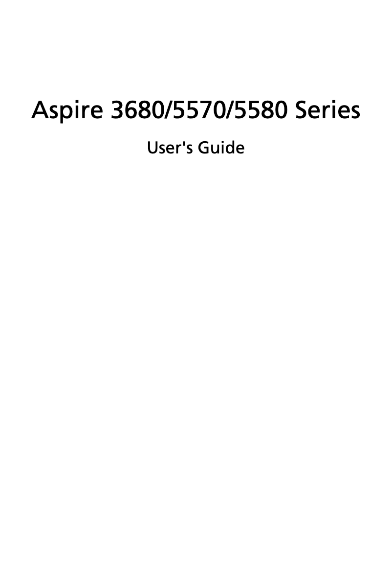 Image de la première page du manuel de l'appareil Aspire 5580