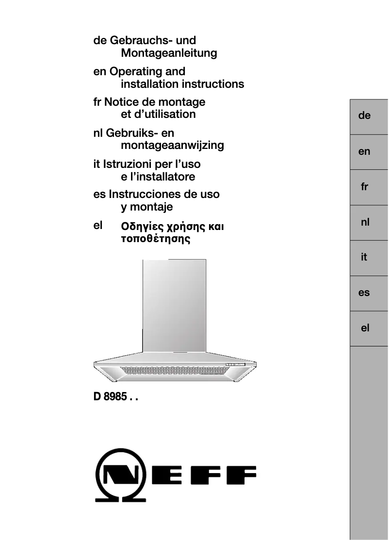 Page 1 de la notice Manuel utilisateur Neff D8985N1