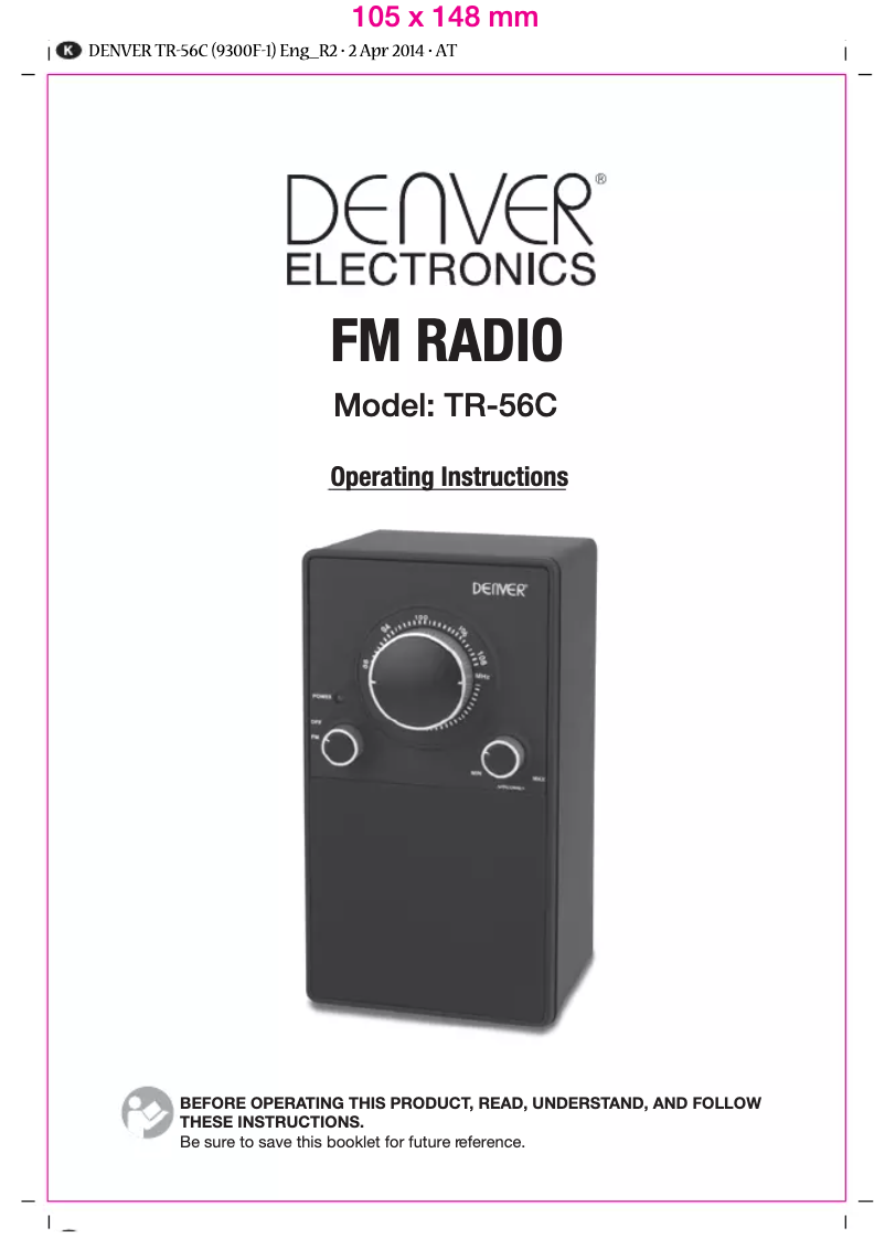 Page 1 de la notice Manuel utilisateur Denver TR-56C