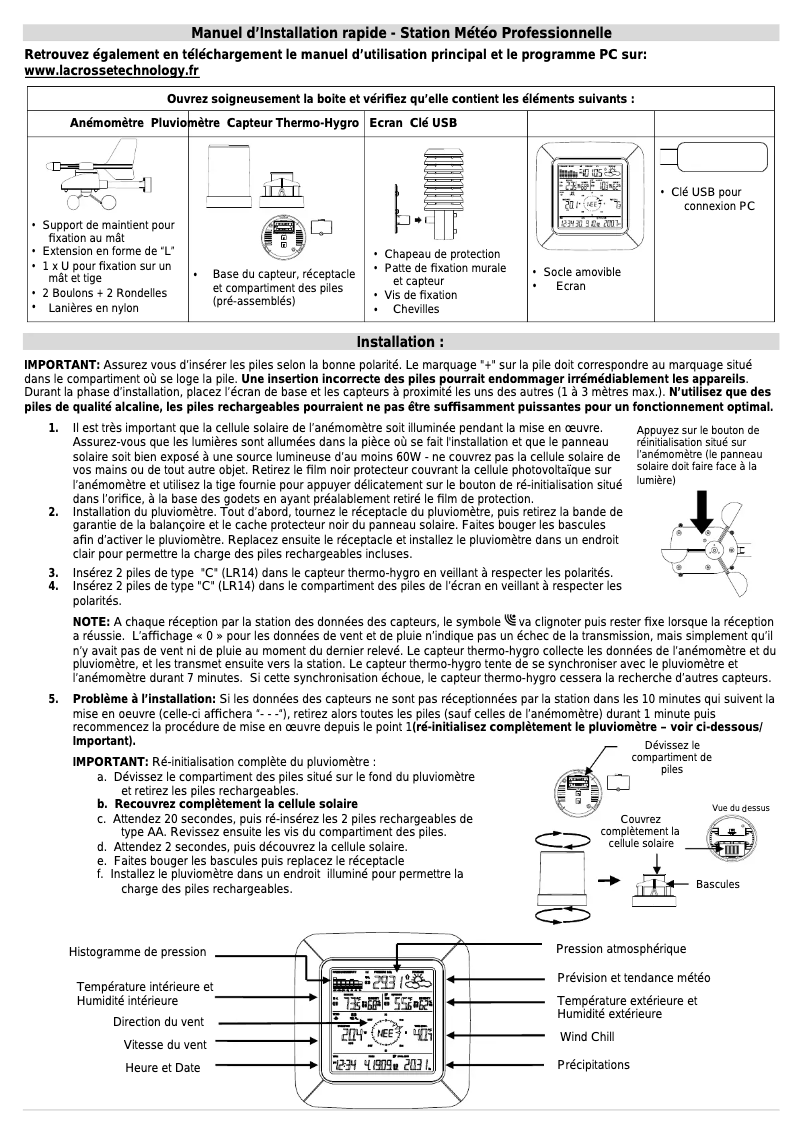 Page 1 de la notice Manuel utilisateur Velleman WS2801