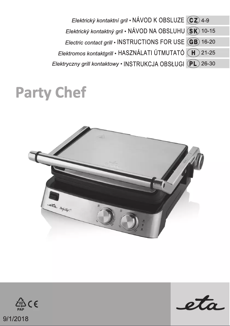 Image de la première page du manuel de l'appareil Party Chef 5155 90000