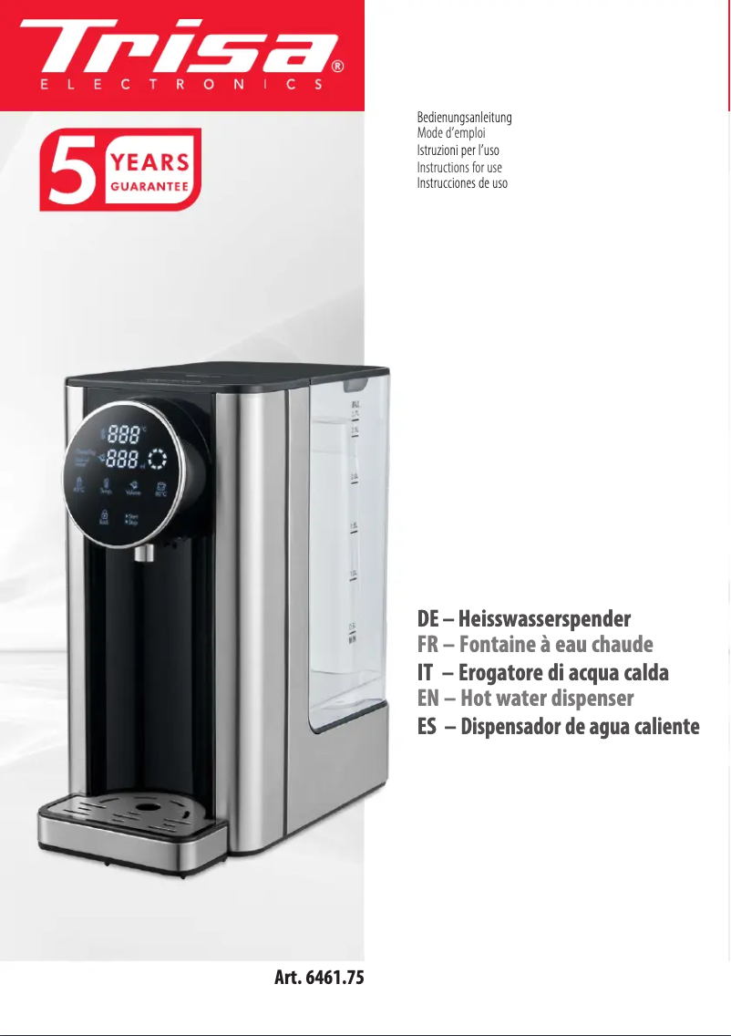 Image de la première page du manuel de l'appareil Silver Stream 6461.75