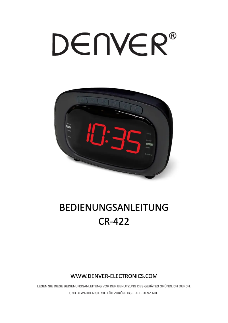 Page 1 de la notice Manuel utilisateur Denver CR-422