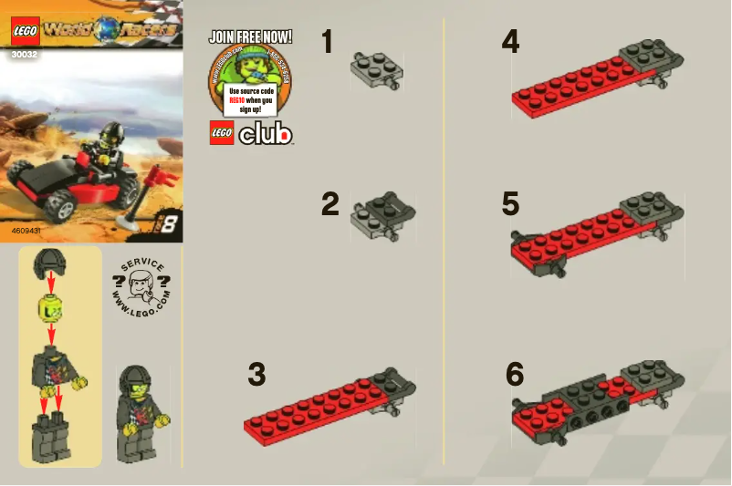Page 1 de la notice Manuel utilisateur Lego World Race Buggy