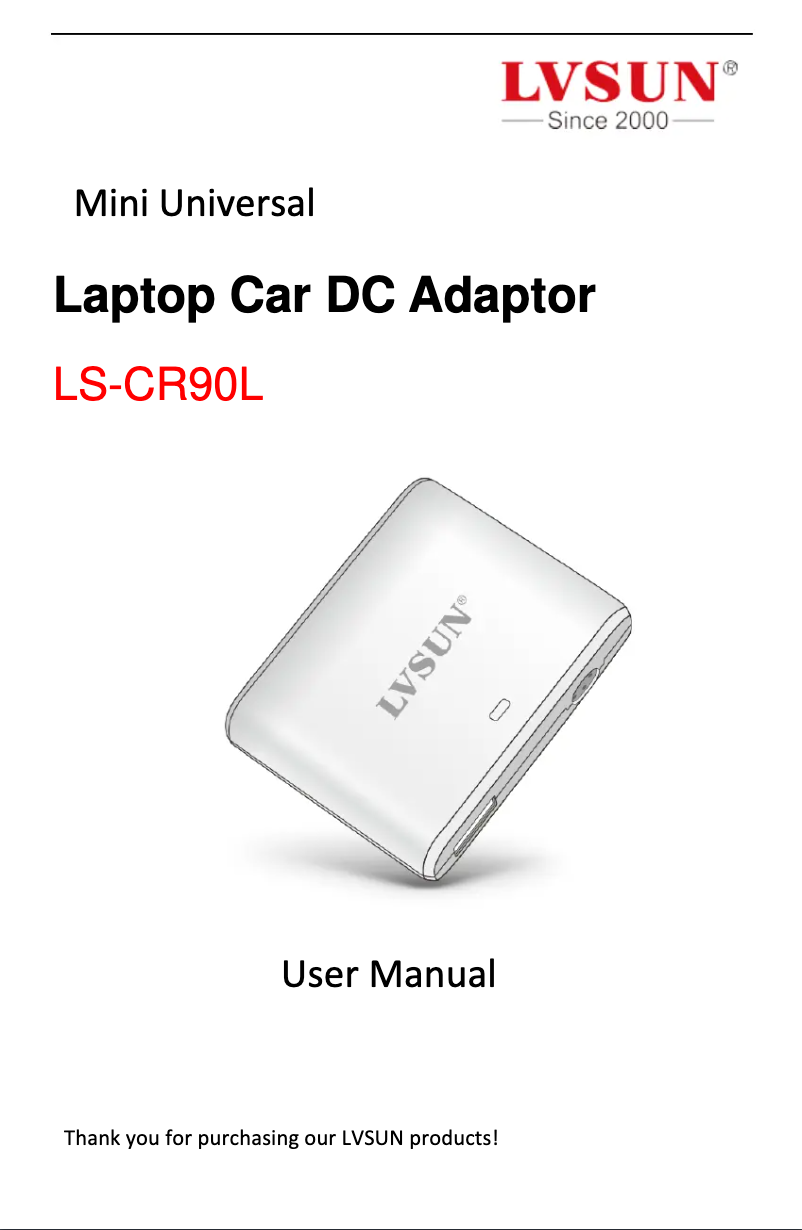 Page 1 de la notice Manuel utilisateur LVSUN LS-CR90L