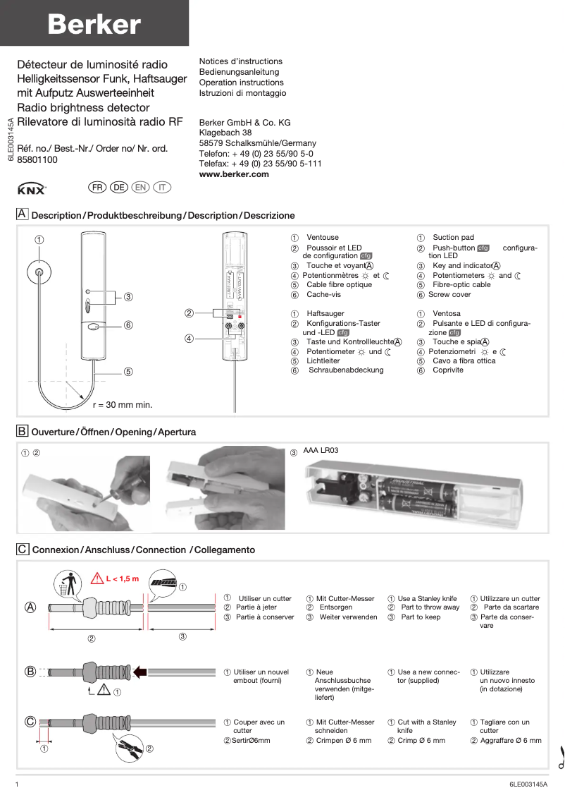 Image de la première page du manuel de l'appareil 85801100