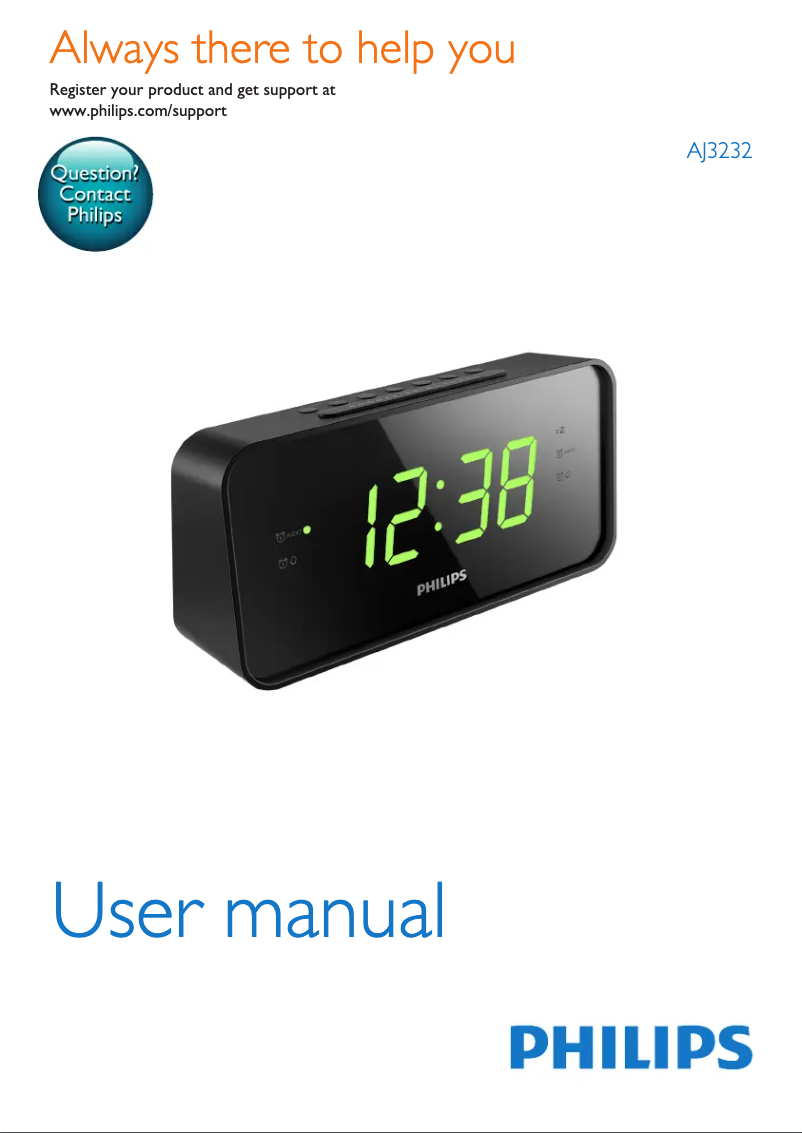 Page n°1 - Manuel utilisateur Philips AJ3232B/37