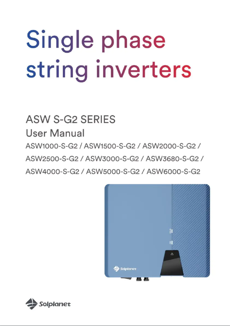Image de la première page du manuel de l'appareil ASW3680-S-G2