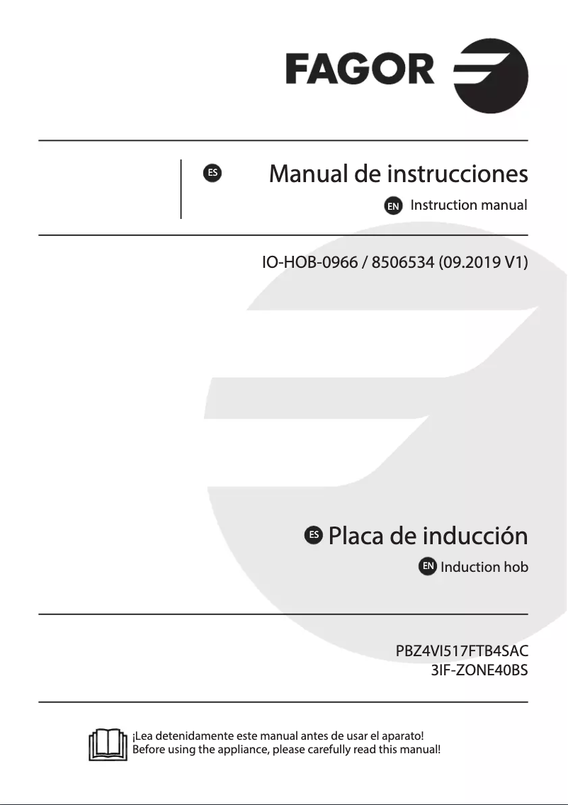 Page 1 de la notice Manuel utilisateur Fagor 3IF-ZONE40BS