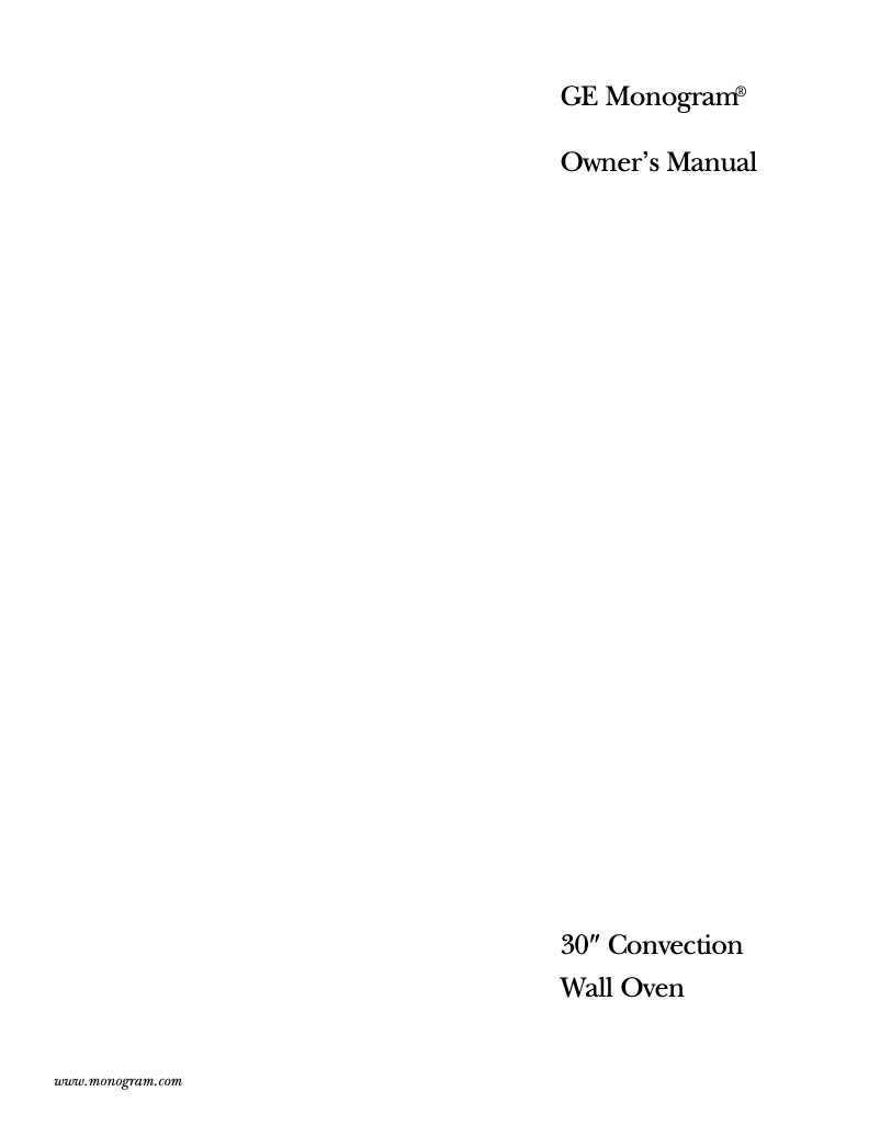 Page n°1 - Manuel d'utilisation et d'entretien GE ZET757BDBB