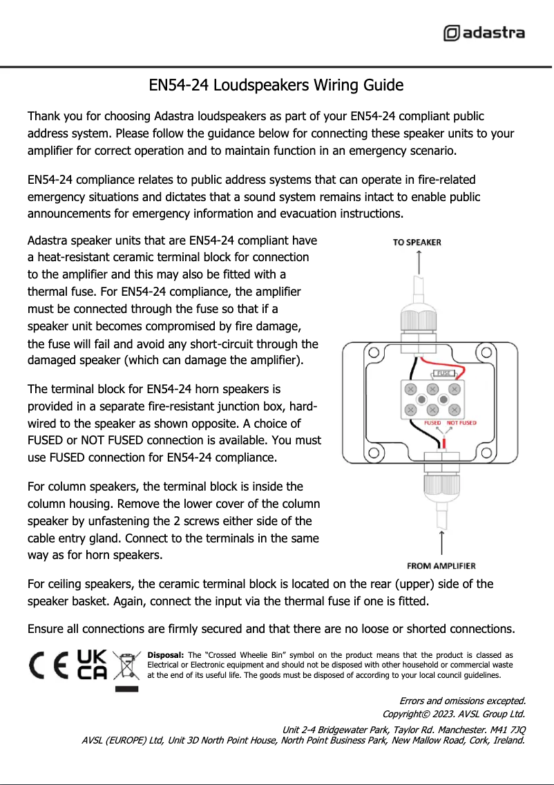 Page 1 de la notice Manuel utilisateur Adastra CF-5D