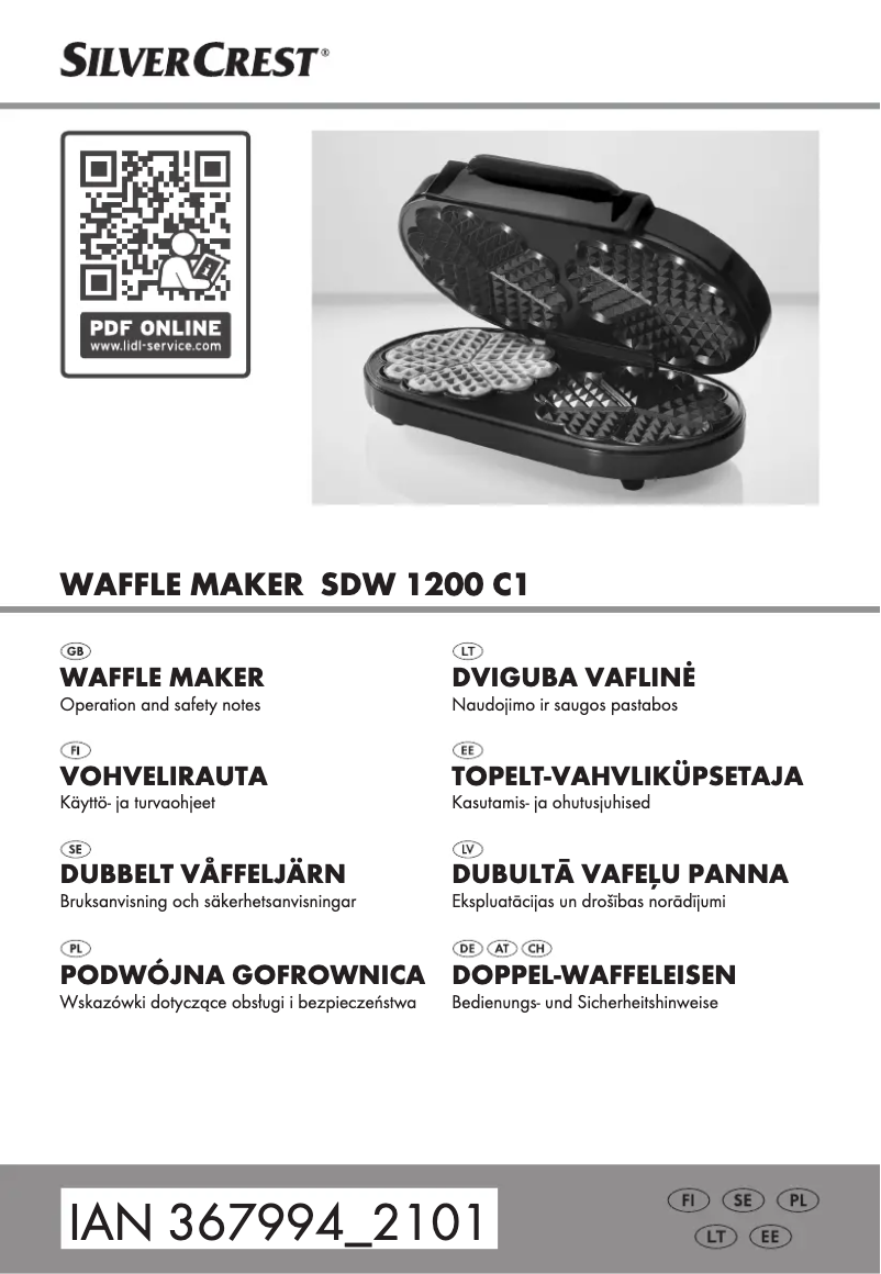Page n°1 - Manuel utilisateur SilverCrest SDW 1200 C1