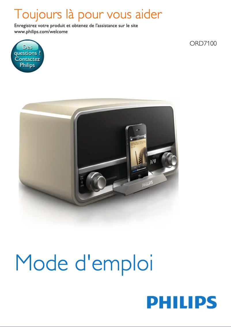 Page n°1 - Manuel utilisateur Philips ORD7100