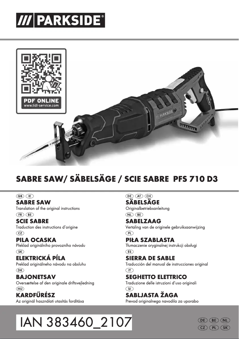 Image de la première page du manuel de l'appareil PFS 710 D3