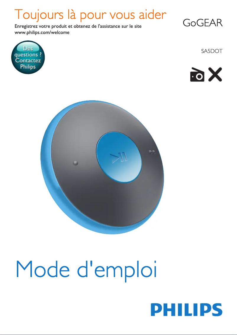 Page n°1 - Manuel utilisateur Philips GoGear SA5DOT02PN