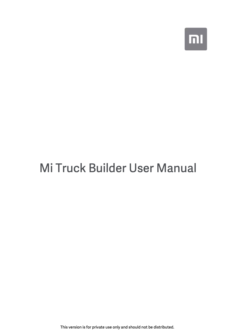 Image de la première page du manuel de l'appareil Mi Truck Builder