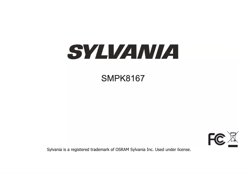 Page 1 de la notice Manuel utilisateur Sylvania SMPK8167