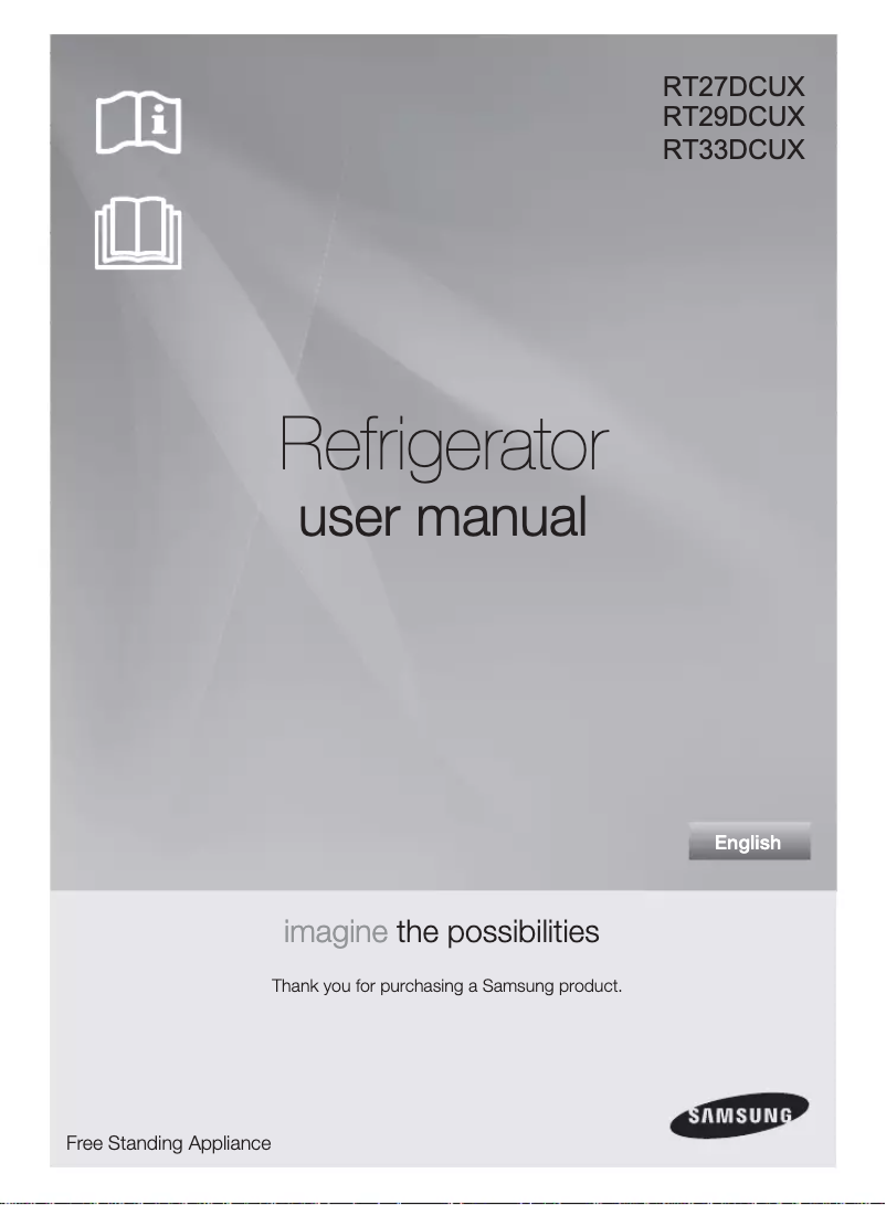 Page 1 de la notice Manuel utilisateur Samsung RT33DCUX