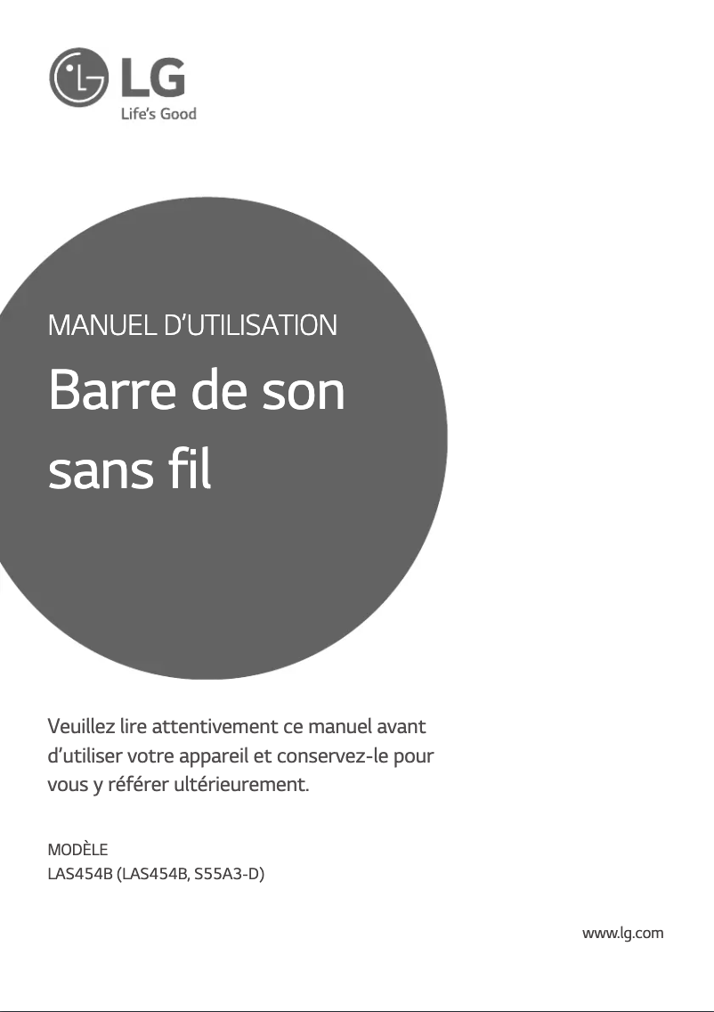 Image de la première page du manuel de l'appareil LAS454B