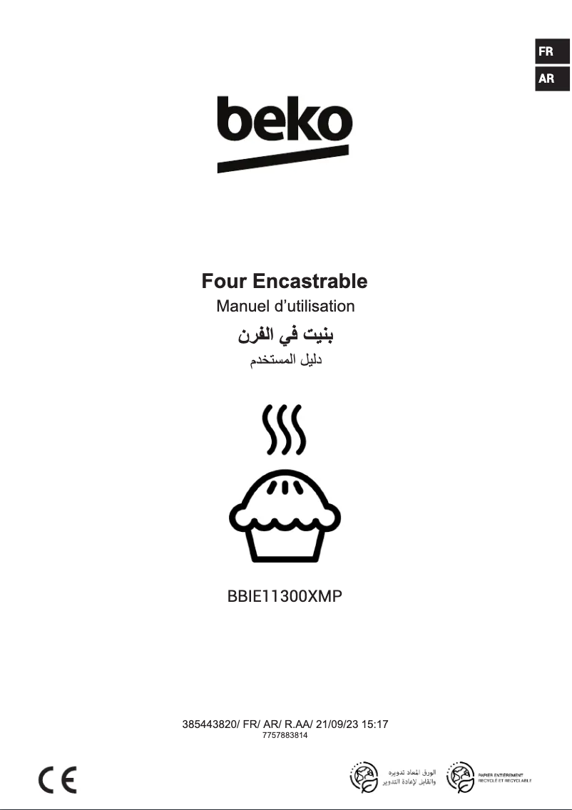 Page 1 de la notice Manuel utilisateur Beko BBIE11300XMP