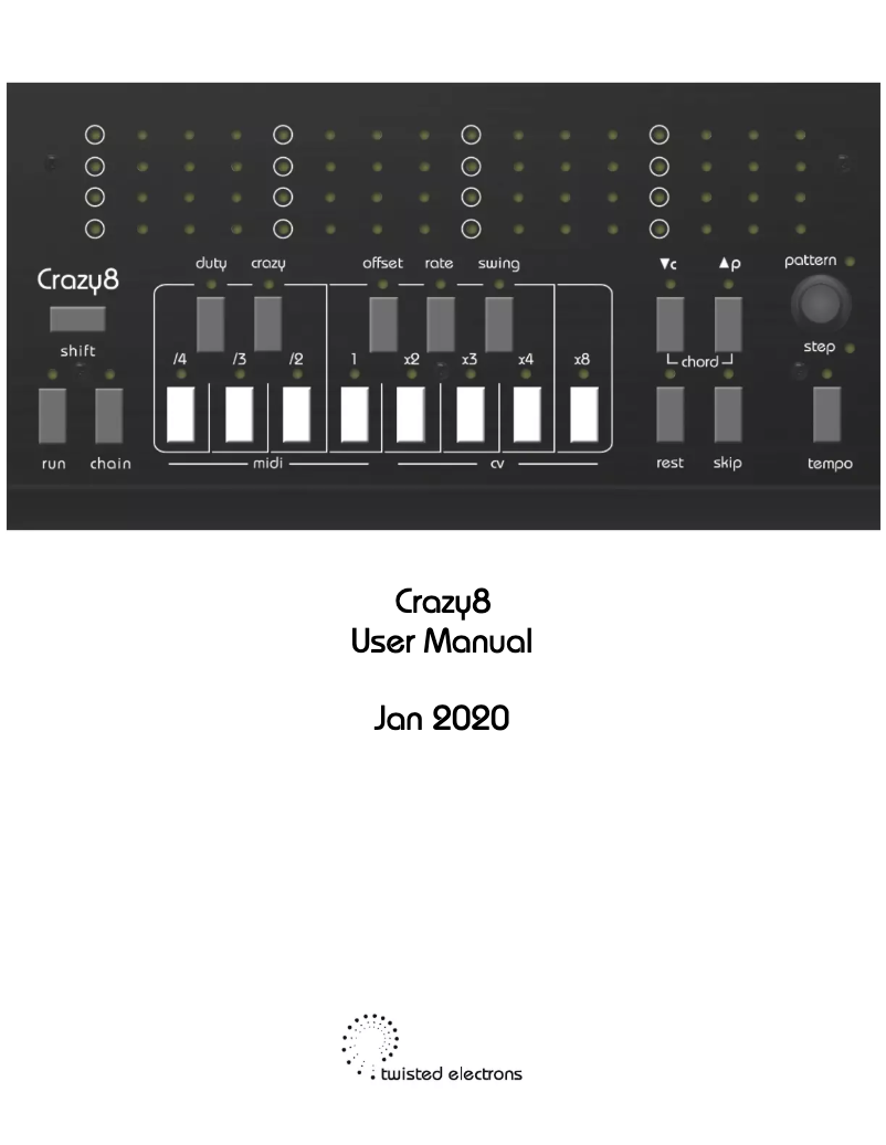 Page 1 de la notice Manuel utilisateur Twisted Electrons Crazy8