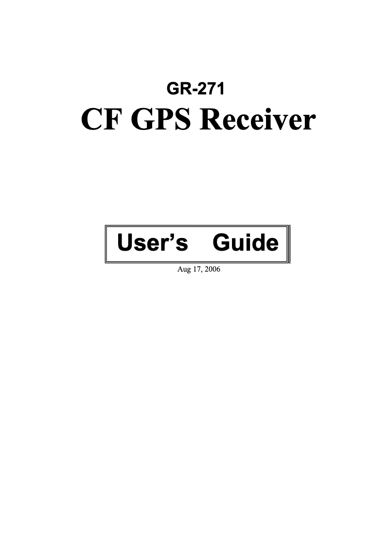 Página 1 del manual Manual de usuario Holux GR-271