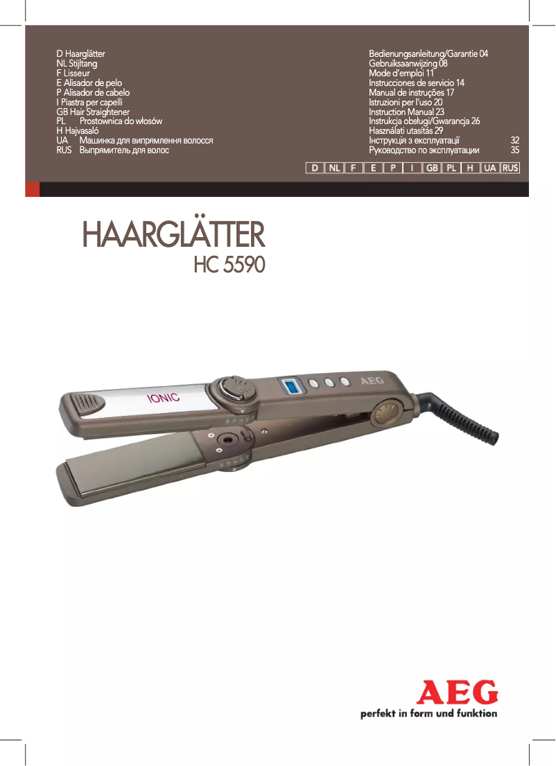 Page 1 de la notice Manuel utilisateur AEG HC 5590