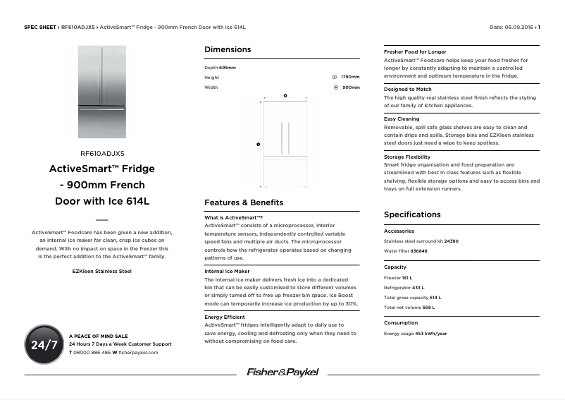 Image de la première page du manuel de l'appareil RF610ADJX5