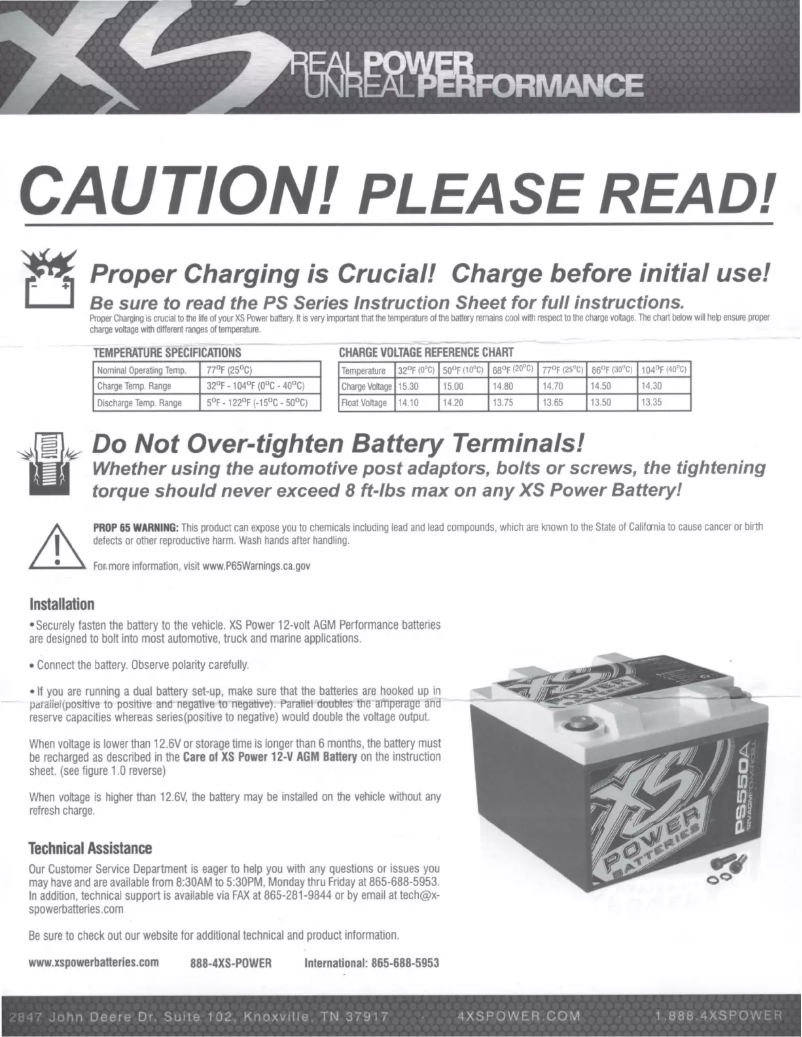 Page 1 de la notice Manuel utilisateur XS Power PS925L