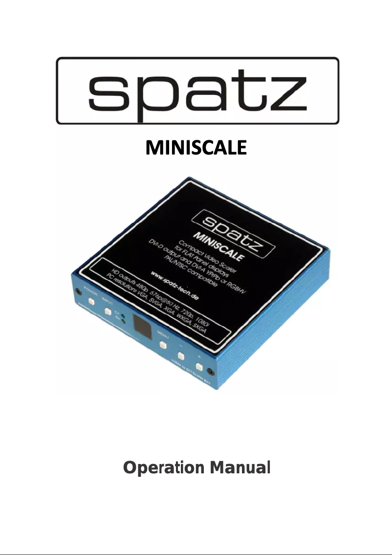 Página 1 del manual Manual de usuario Spatz Miniscale