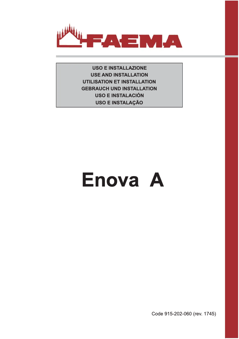 Image de la première page du manuel de l'appareil Enova