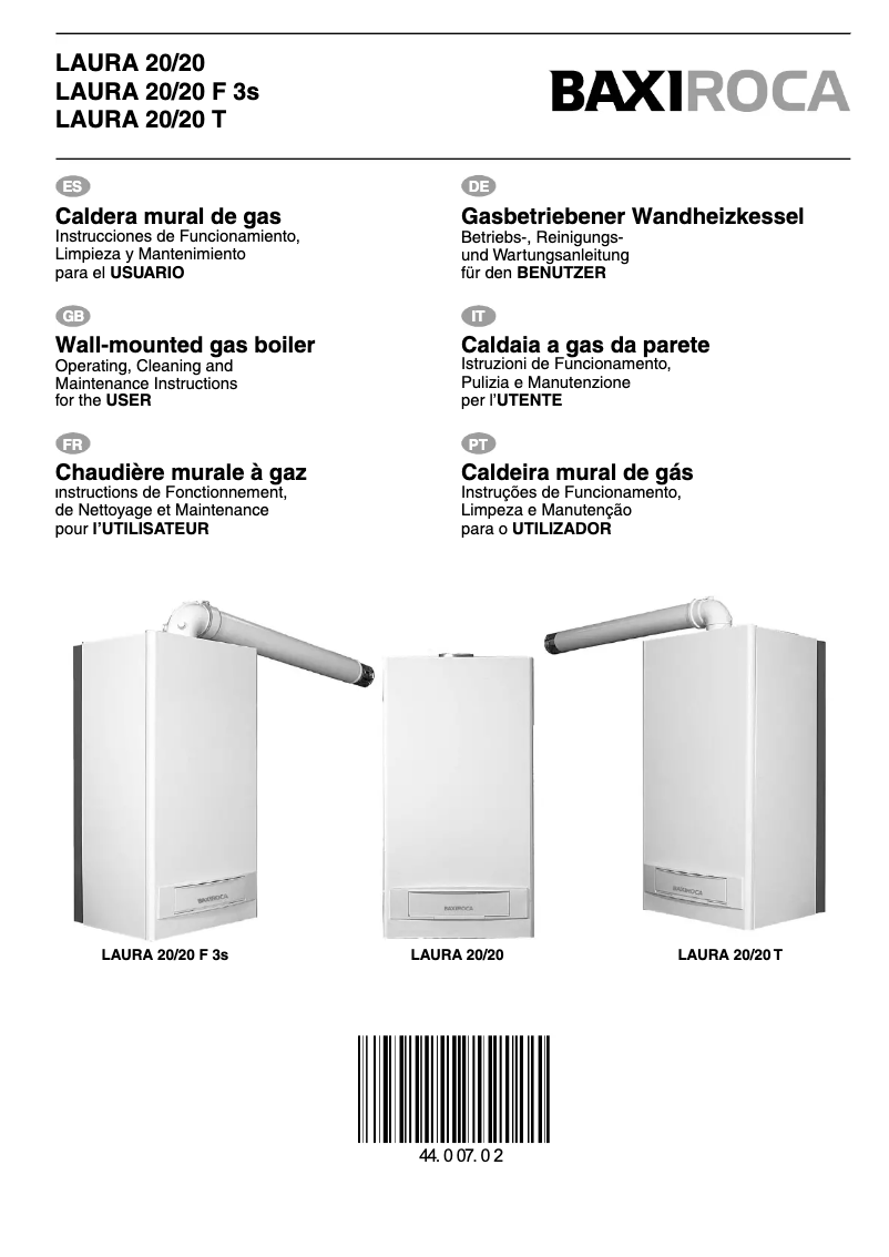Página 1 del manual Manual de usuario Baxiroca Laura 20/20