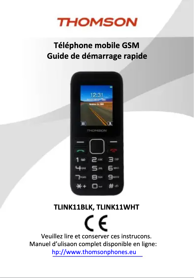 Page n°1 - Manuel utilisateur Thomson TLINK11