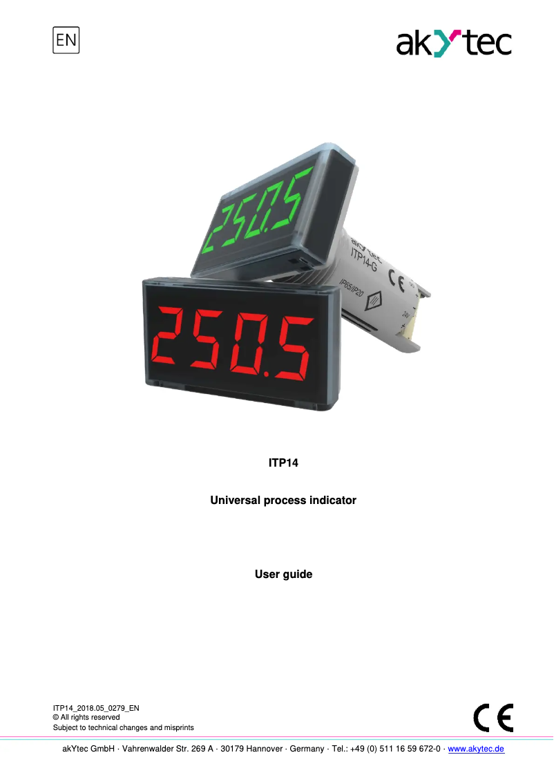 Image de la première page du manuel de l'appareil ITP14