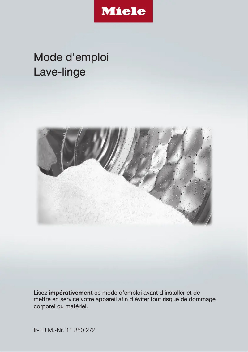 Page n°1 - Manuel utilisateur Miele WCH 870 WCS