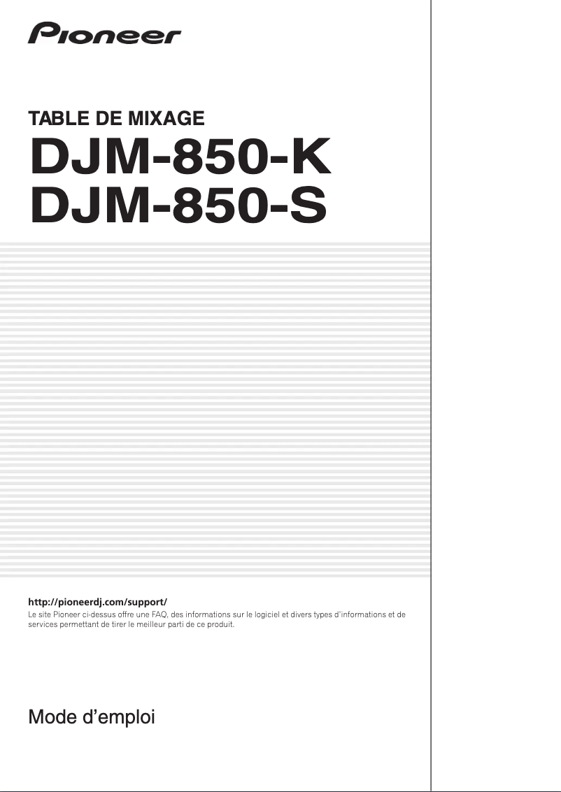 Page n°1 - Manuel utilisateur Pioneer DJM-850-S