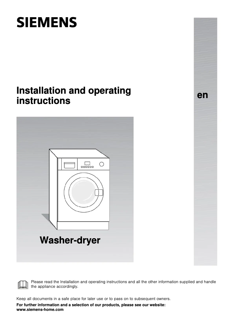 Page 1 de la notice Manuel utilisateur Siemens WK14D540GB