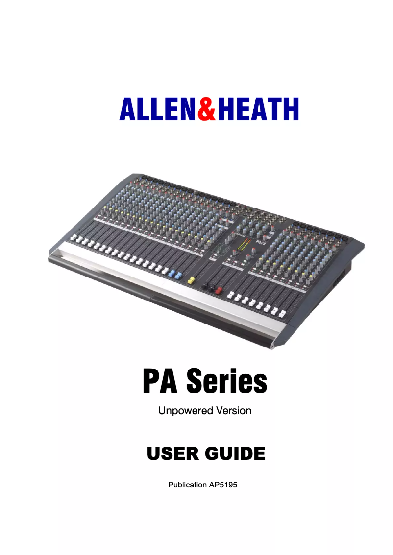 Página 1 del manual Manual de usuario Allen & Heath PA12