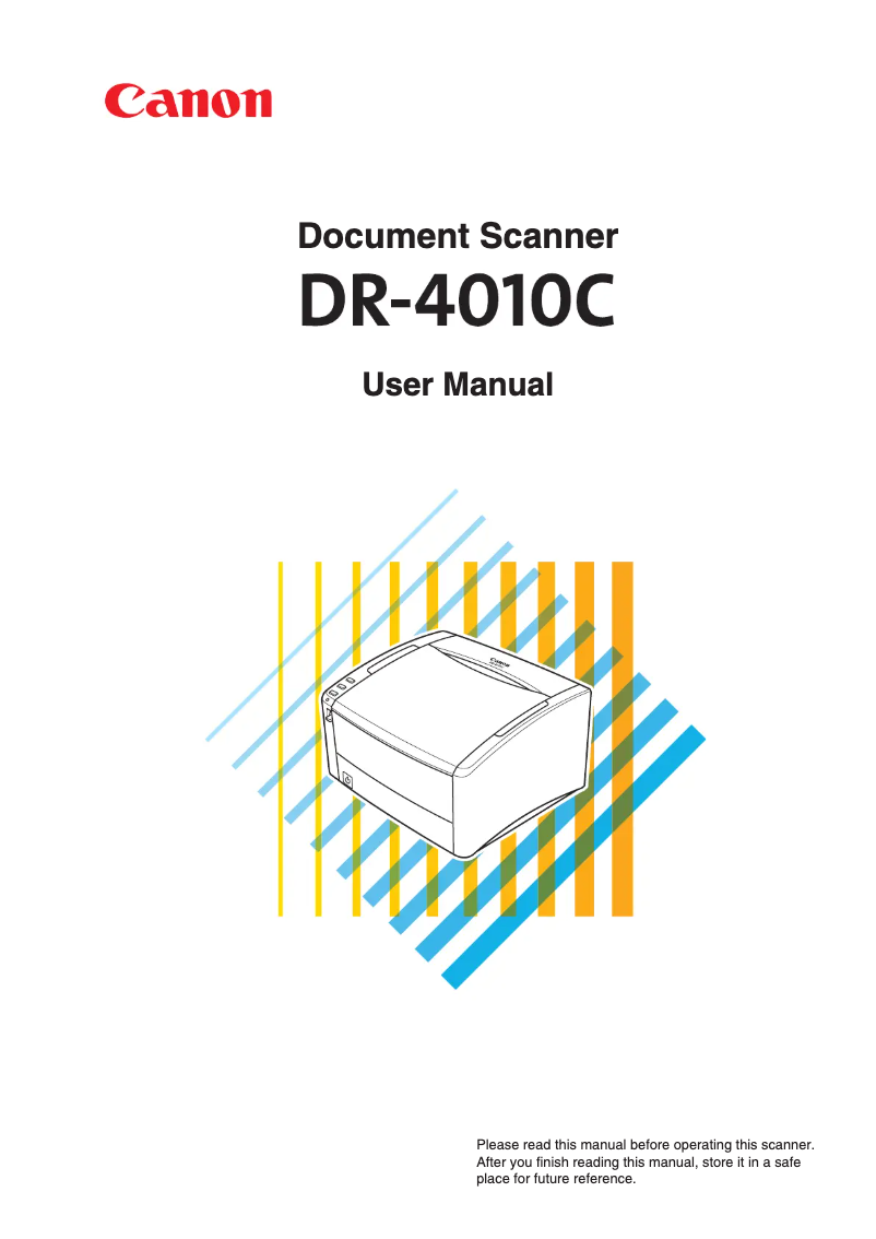 Image de la première page du manuel de l'appareil imageFORMULA DR-4010C
