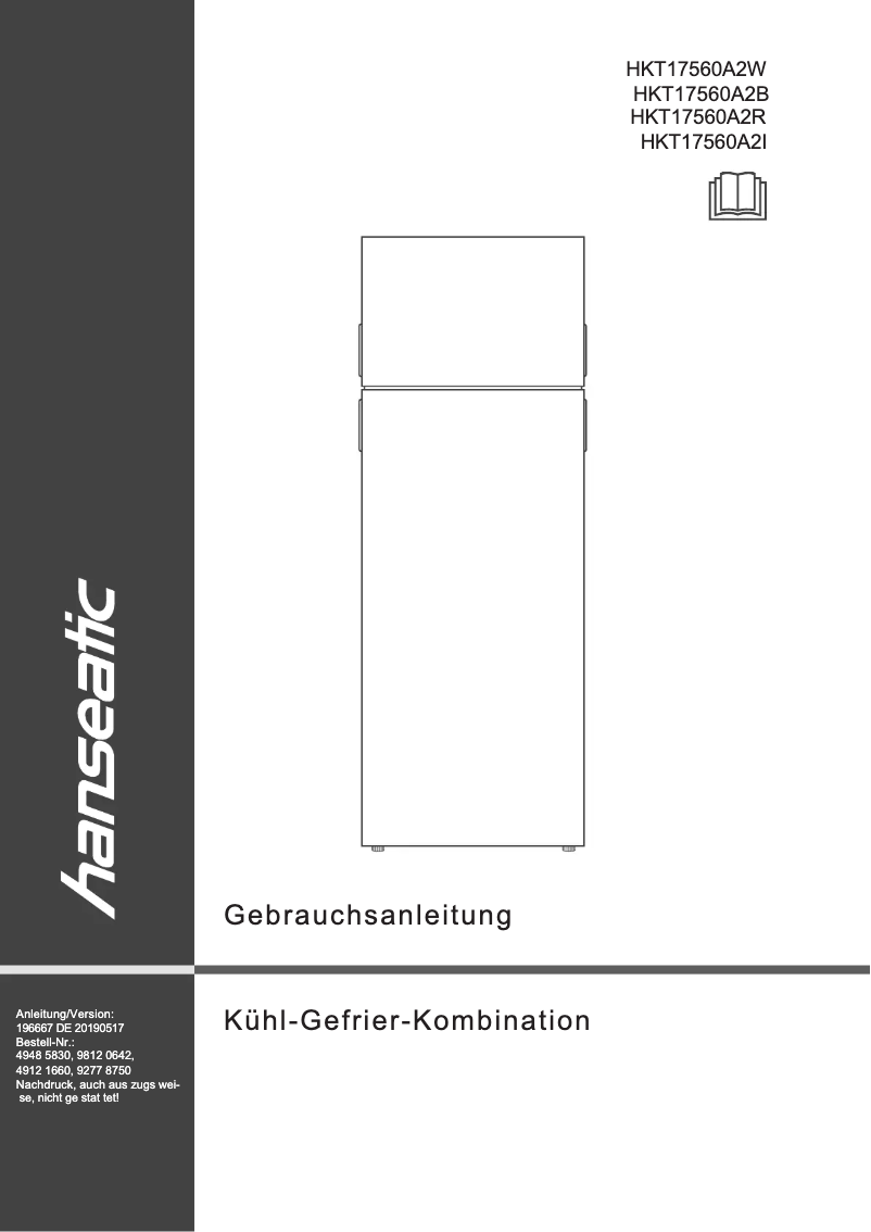 Image de la première page du manuel de l'appareil HKT17560A2I