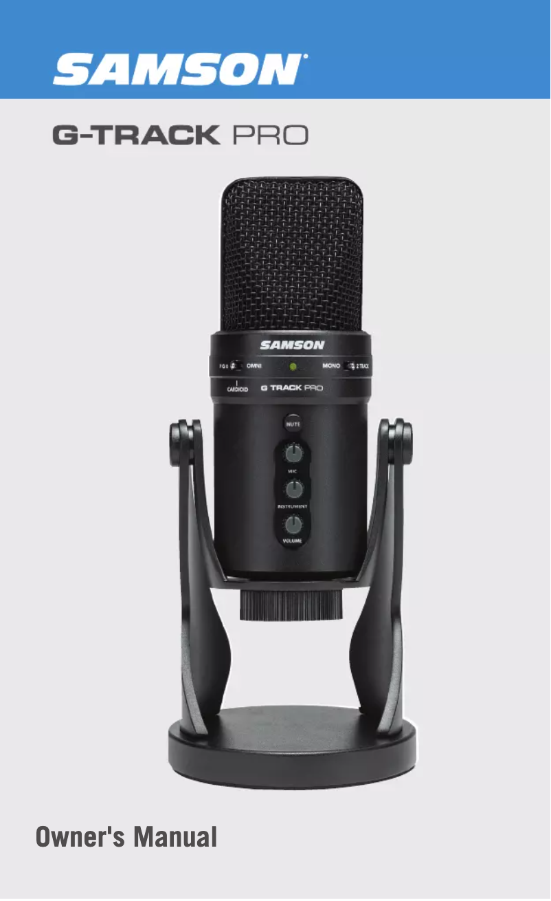 Image de la première page du manuel de l'appareil G-Track Pro