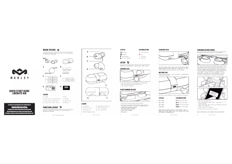Page 1 de la notice Manuel utilisateur House of Marley Liberate Air