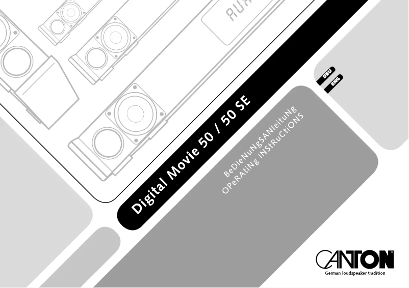 Page 1 de la notice Manuel utilisateur Canton DM 50 SE