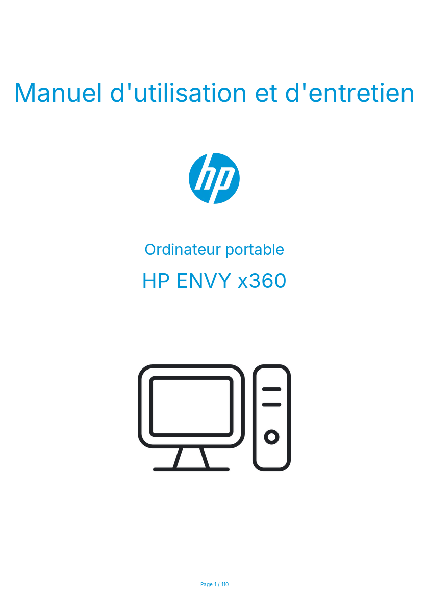 Image de la première page du manuel de l'appareil ENVY x360