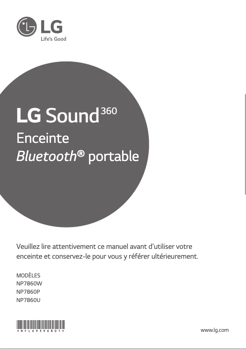 Page n°1 - Manuel utilisateur LG NP7860W